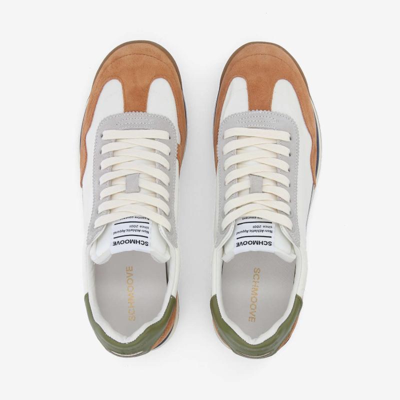 CAMDEN SNEAKER M - NYLON/SUEDE/NAP - BLANC CASSÉ/MARRON/VERT